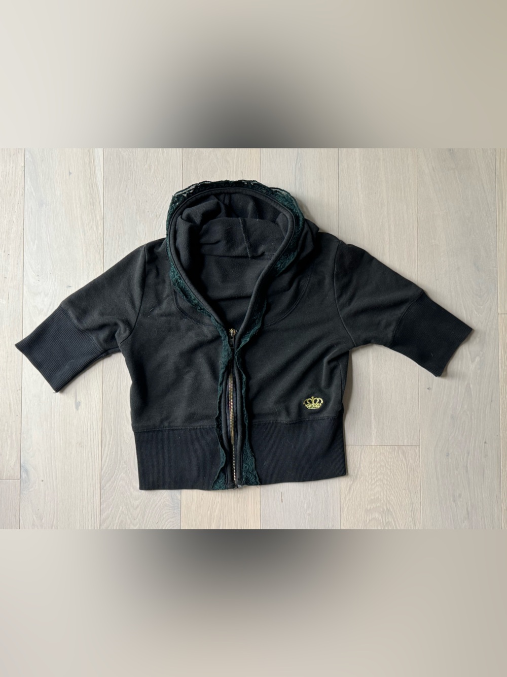 y2k cropped zip up